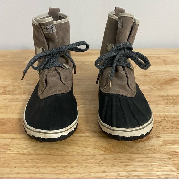 Sperry Suede Schooner Slouch Duck Boots, Size 7 - Picture 7 of 13